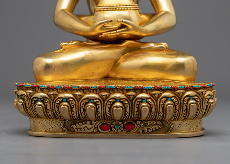 Samantabhadra and Samantabhadri Statuette | Harmonious Gold Gilded Buddhist Art