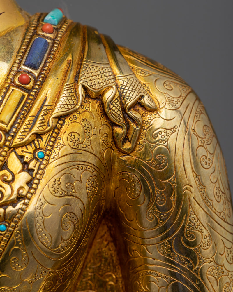 Samantabhadra and Samantabhadri Statuette | Harmonious Gold Gilded Buddhist Art