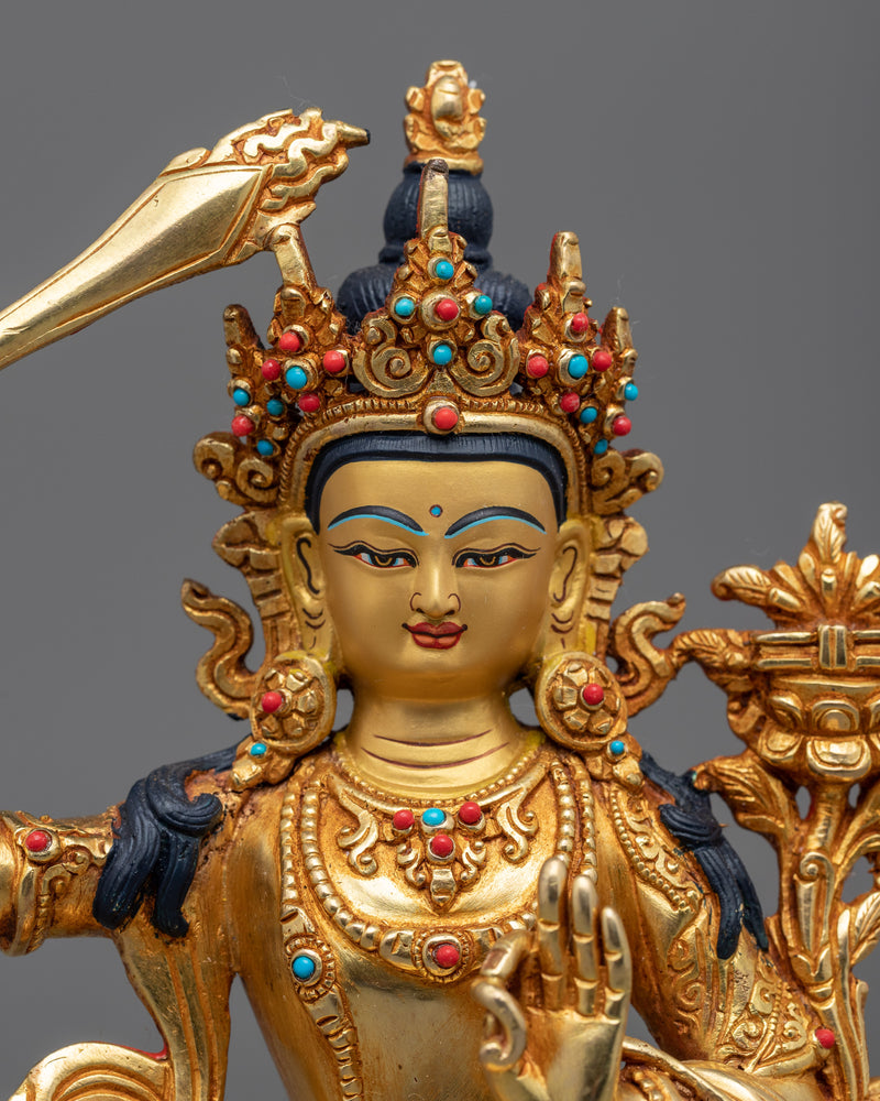 Peaceful Manjushri Statue for Meditation and Ritual | Traditional Buddhist Art