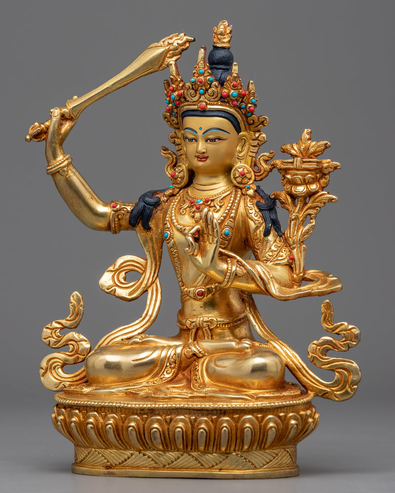 Peaceful Manjushri Statue for Meditation and Ritual | Traditional Buddhist Art