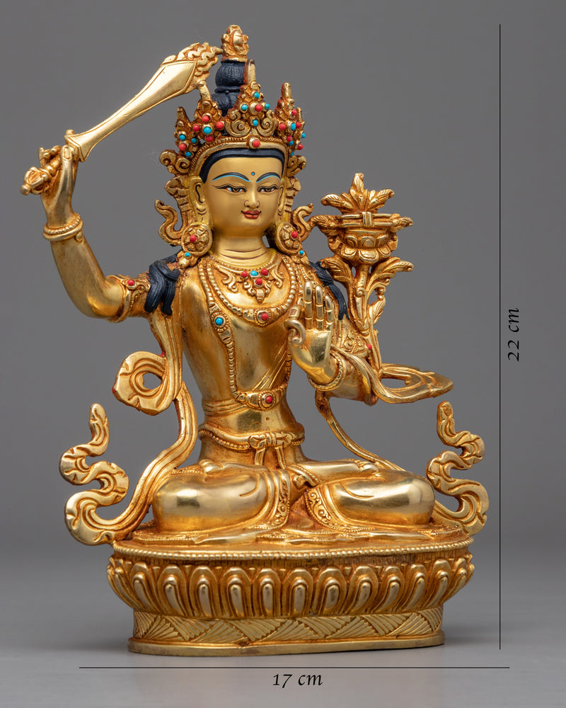 Peaceful Manjushri Statue for Meditation and Ritual | Traditional Buddhist Art