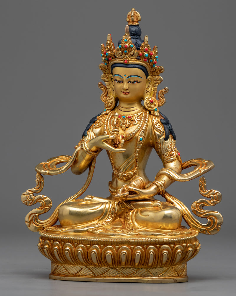 Vajrasattva, Dorje Sempa Mantra Practice Statue | Gold-Plated Himalayan Buddhist Art