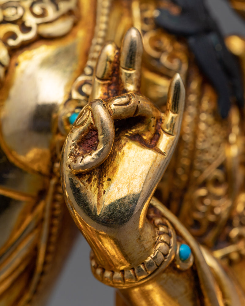 Green Tara, Boddhisattva Wisdom and Compassion Statue | Gold Gilded Buddhist Art