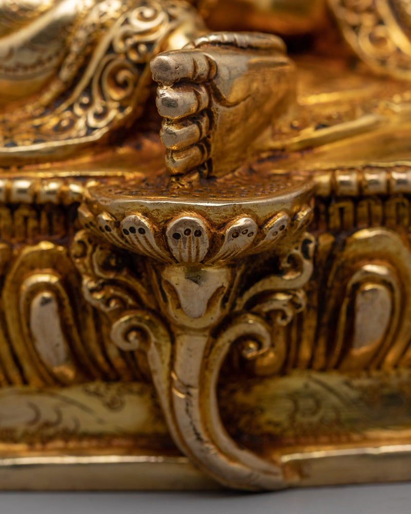 Green Tara, Boddhisattva Wisdom and Compassion Statue | Gold Gilded Buddhist Art