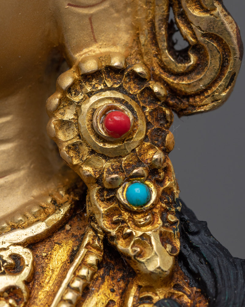 Green Tara, Boddhisattva Wisdom and Compassion Statue | Gold Gilded Buddhist Art