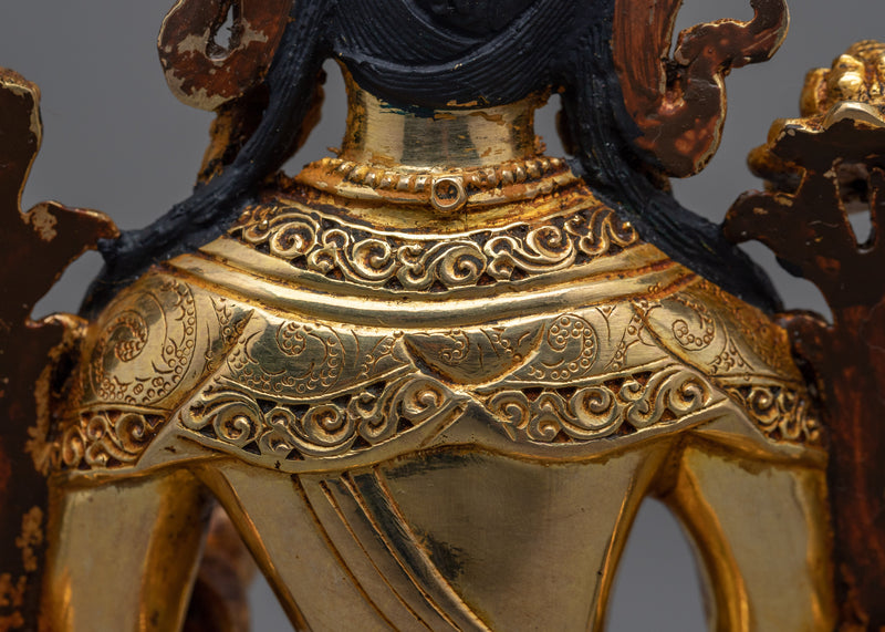 Green Tara, Boddhisattva Wisdom and Compassion Statue | Gold Gilded Buddhist Art