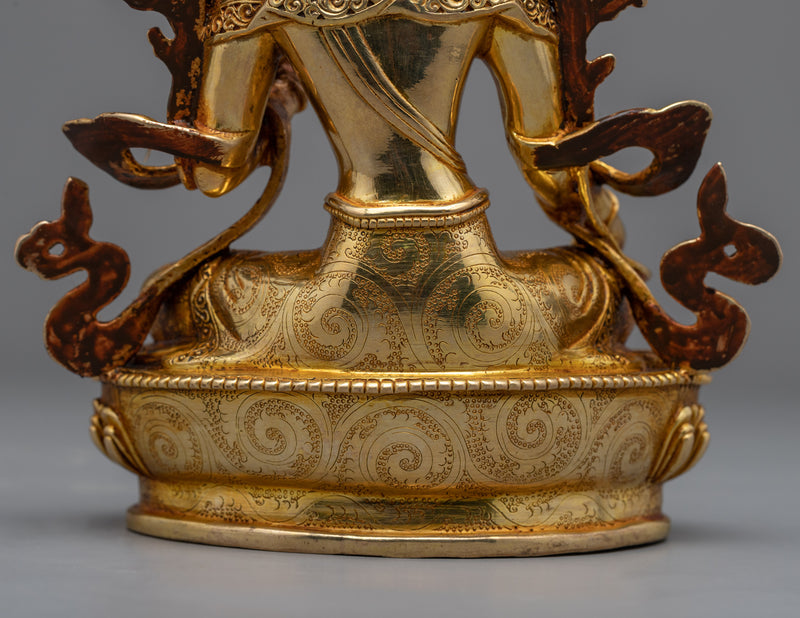 Green Tara, Boddhisattva Wisdom and Compassion Statue | Gold Gilded Buddhist Art