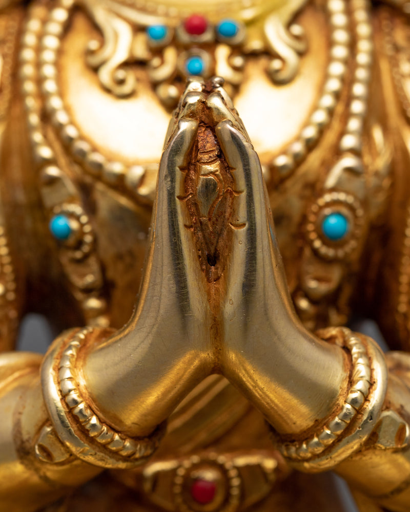 Four Armed Chenrezig Statue | Traditional Himalayan Bodhisattva Statue