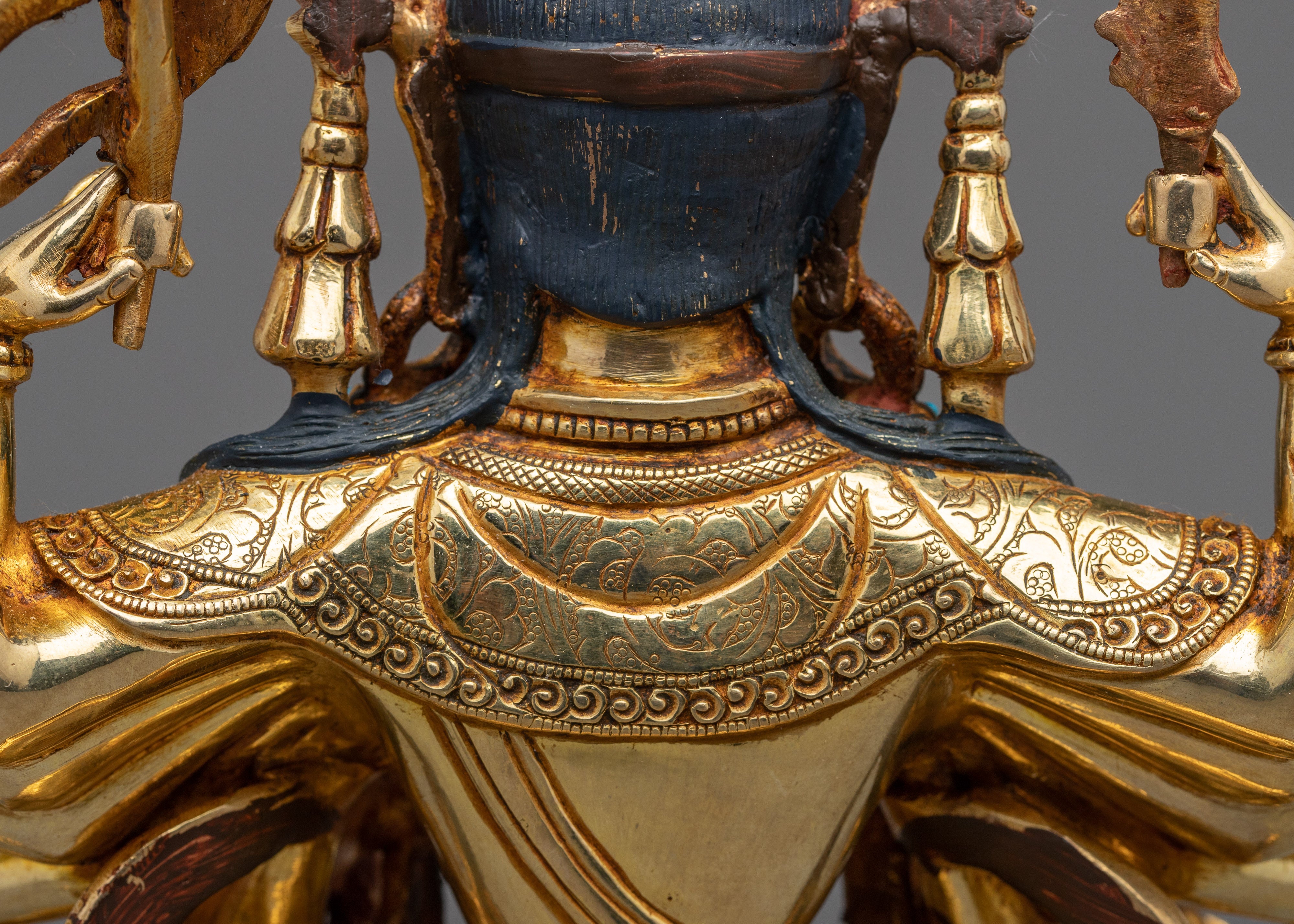 Cundi Bodhisattva Gilded in Pure Gold | Zhǔntí Púsà Hand-Carved Statue