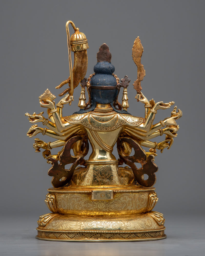 Cundi Bodhisattva Gilded in Pure Gold | Zhǔntí Púsà Hand-Carved Statue