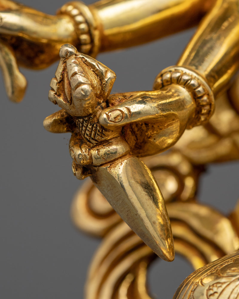 Cundi Bodhisattva Gilded in Pure Gold | Zhǔntí Púsà Hand-Carved Statue