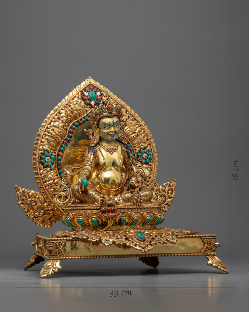 Dzambhala, Wrathful Deity Statue | Gold Gilded Buddhist Statue