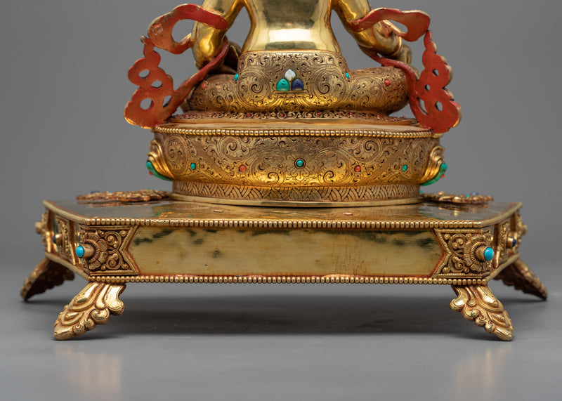 Dzambhala, Wrathful Deity Statue | Gold Gilded Buddhist Statue