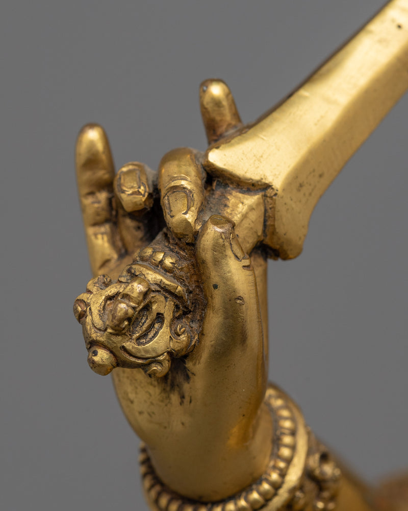 Bodhisattva Manjushri, of Wisdom Statue | Gold Gilded Buddhist Art