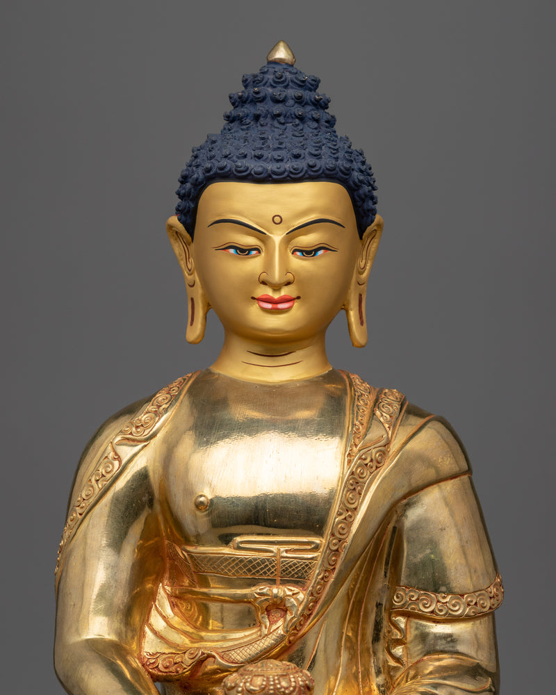 Buddha Amitabha Statue for Meditation & Rituals | Gold-Plated Tibetan Art