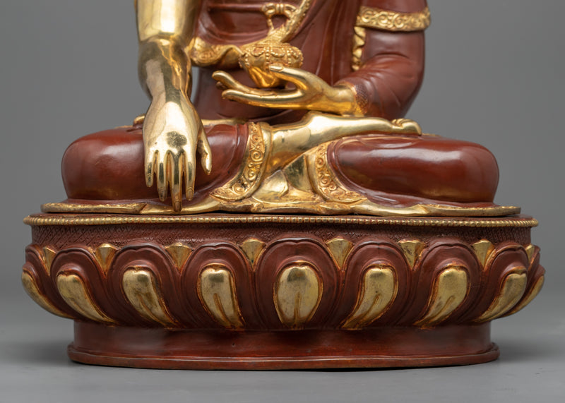 Historical Buddha Shakyamuni Statue for Meditation | Gold Gilded Buddhist Art