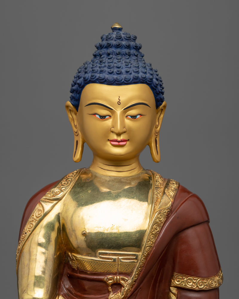 Historical Buddha Shakyamuni Statue for Meditation | Gold Gilded Buddhist Art