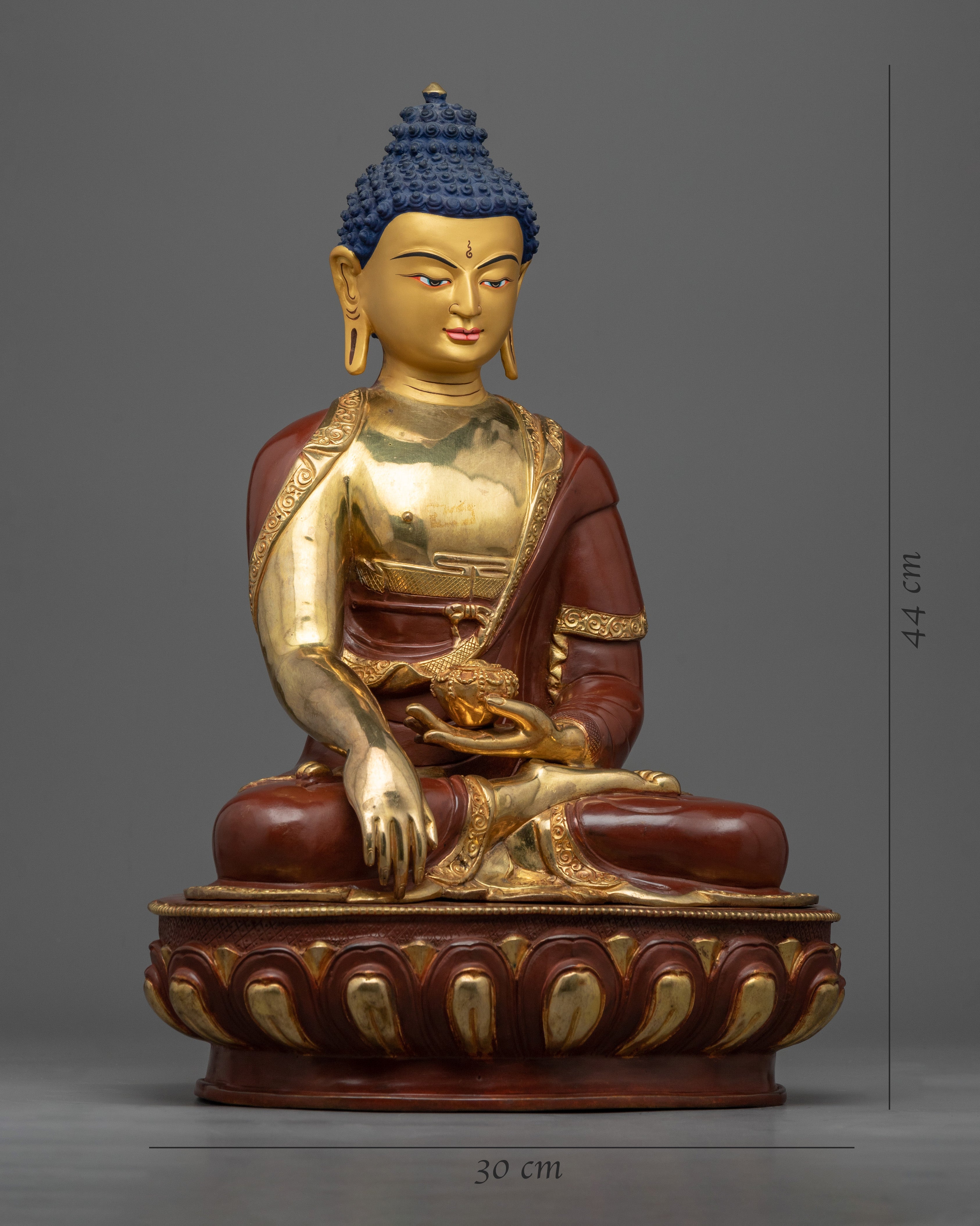Historical Buddha Shakyamuni Statue for Meditation | Gold Gilded Buddh