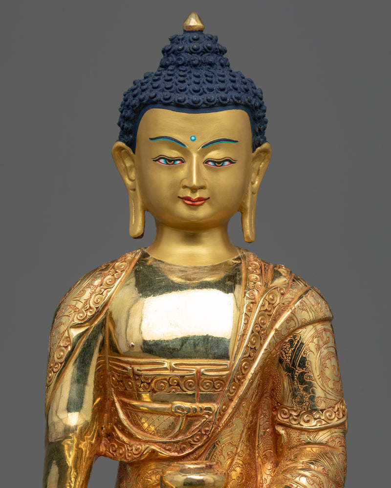 Statue of Buddha Shakyamuni Seated in Meditation | Hand Carved Traditional Art