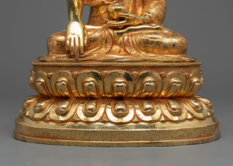 Statue of Buddha Shakyamuni Seated in Meditation | Hand Carved Traditional Art