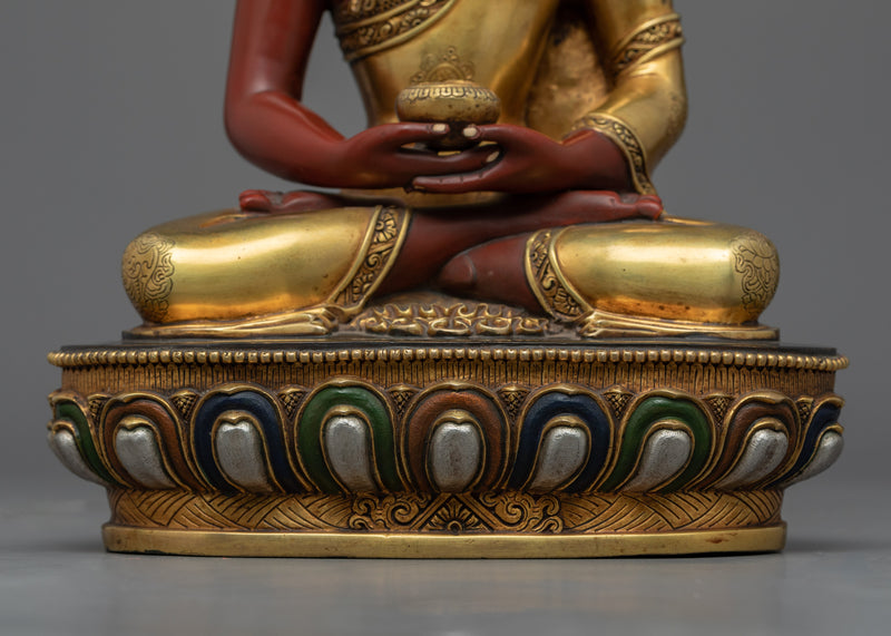 Gold Gilded Buddha Amitabha Statue |  Hand Made Buddhist Statue