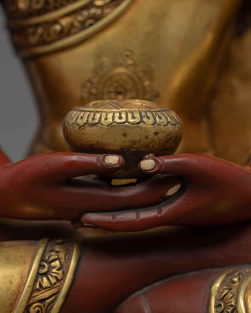 Gold Gilded Buddha Amitabha Statue |  Hand Made Buddhist Statue