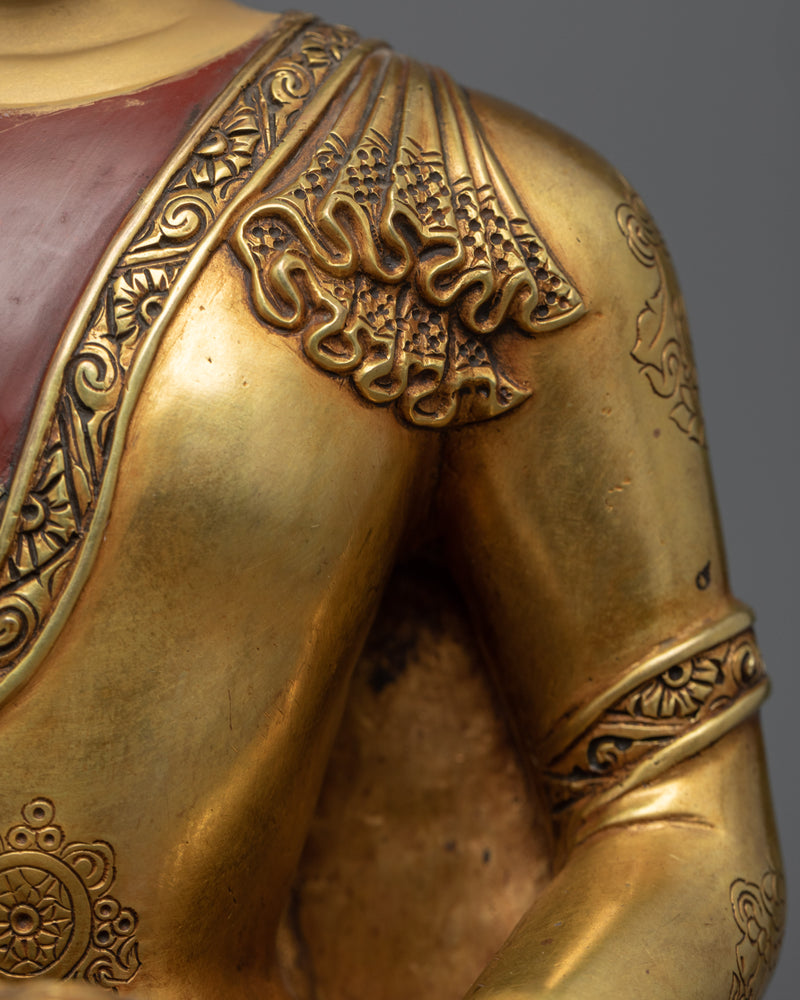 Gold Gilded Buddha Amitabha Statue |  Hand Made Buddhist Statue