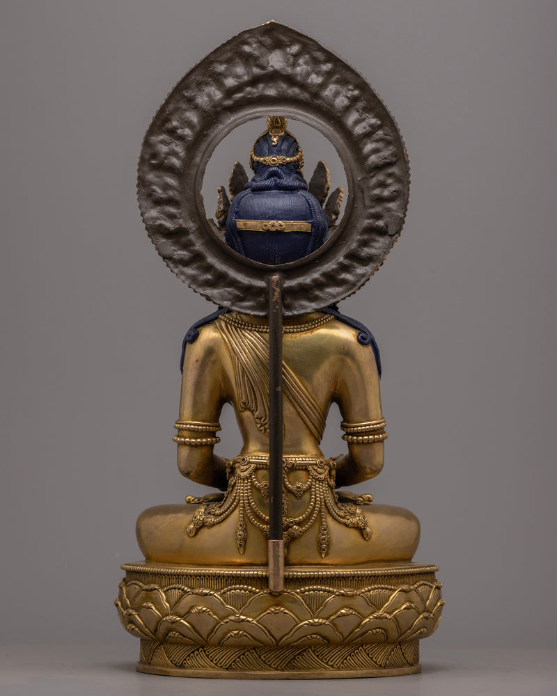 Gold Gilded Three Buddha Statues | Medicine Buddha, Shakyamuni Buddha, Amitabha Buddha