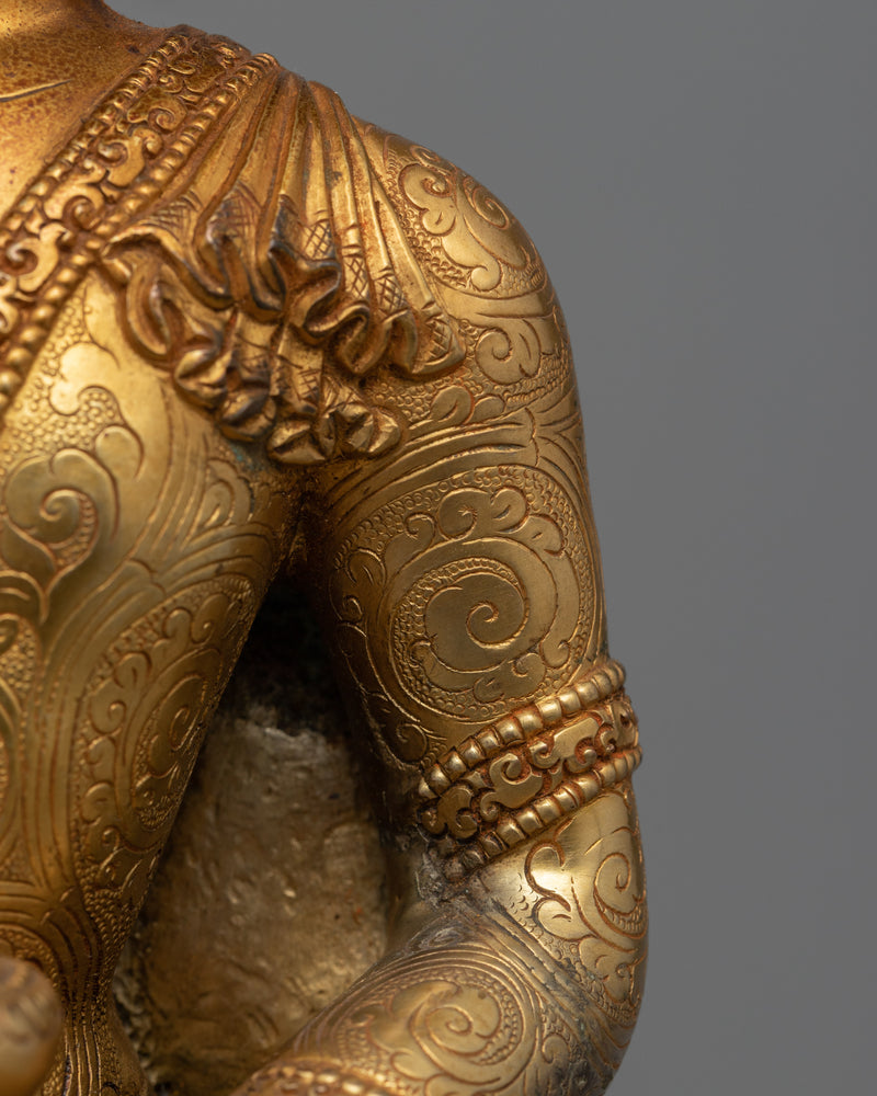 Shakyamuni Buddha Seated in Meditation Statue | Himalayan Buddhist Art