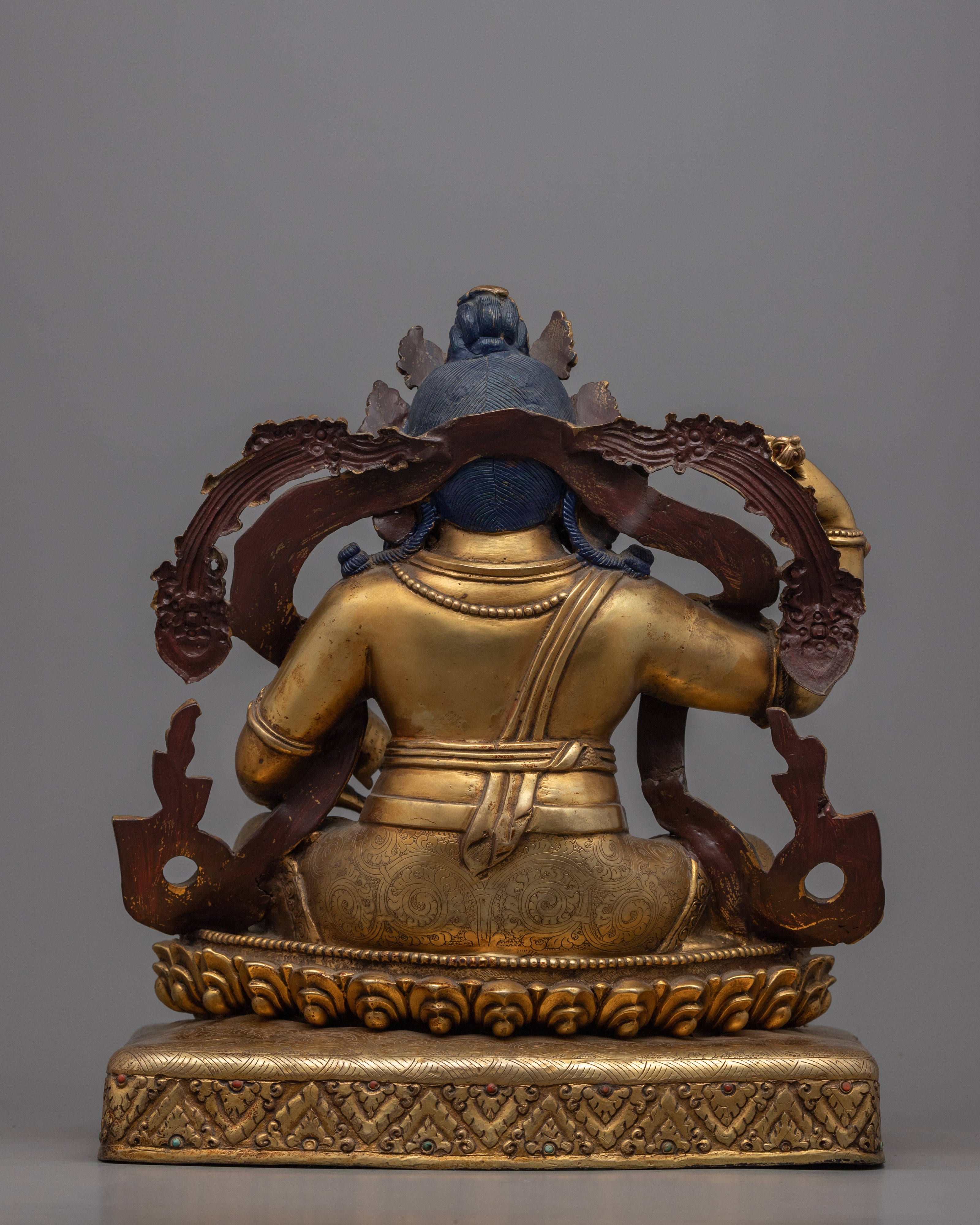 Gold Gilded Dzambhala Statue | Buddhist Wealth Deity Statue