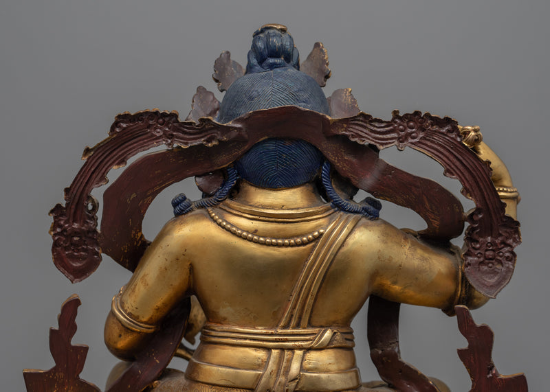 Gold Gilded Dzambhala Statue | Buddhist Wealth Deity Statue