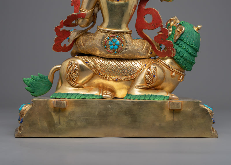 Hand-Carved Bodhisattva Manjushri Statue | Bodhisattva of Wisdom Statuette