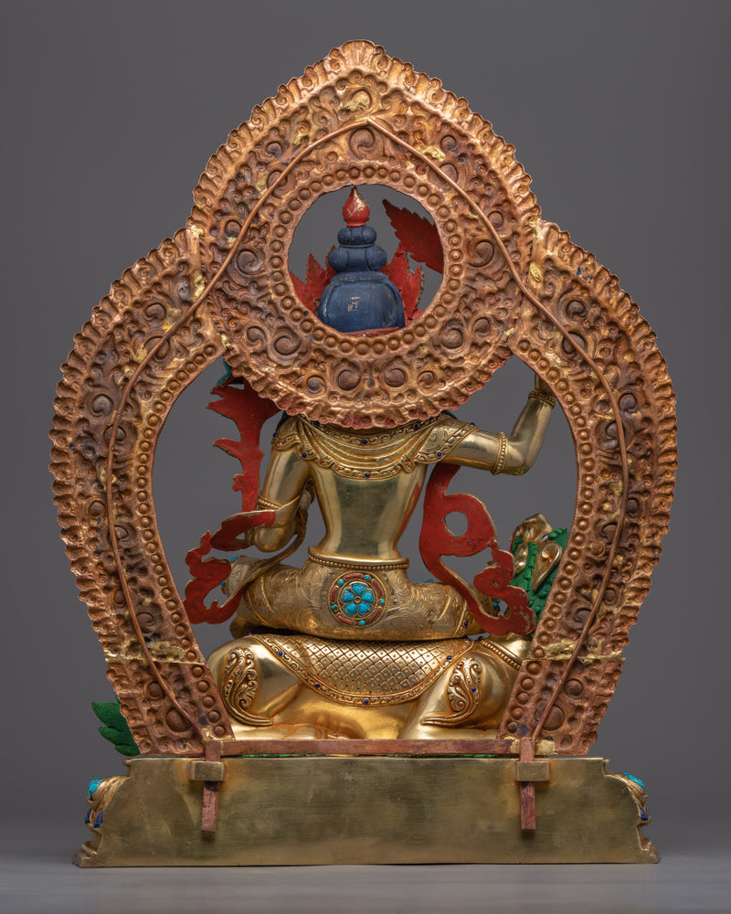 Hand-Carved Bodhisattva Manjushri Statue | Bodhisattva of Wisdom Statuette