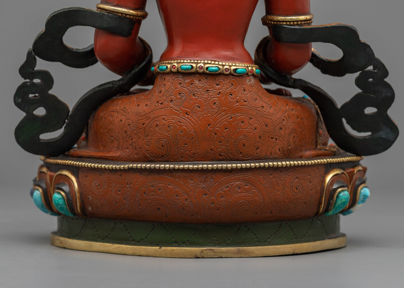 Hand-Carved Amitayus Buddha Statue | Handcrafted Buddhist Statue