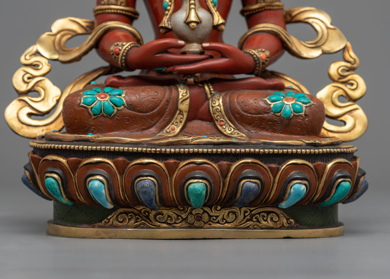 Hand-Carved Amitayus Buddha Statue | Handcrafted Buddhist Statue