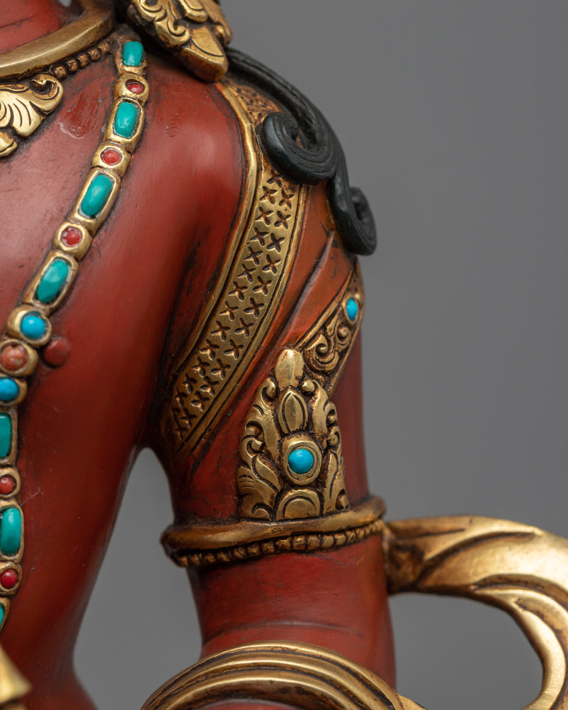 Hand-Carved Amitayus Buddha Statue | Handcrafted Buddhist Statue