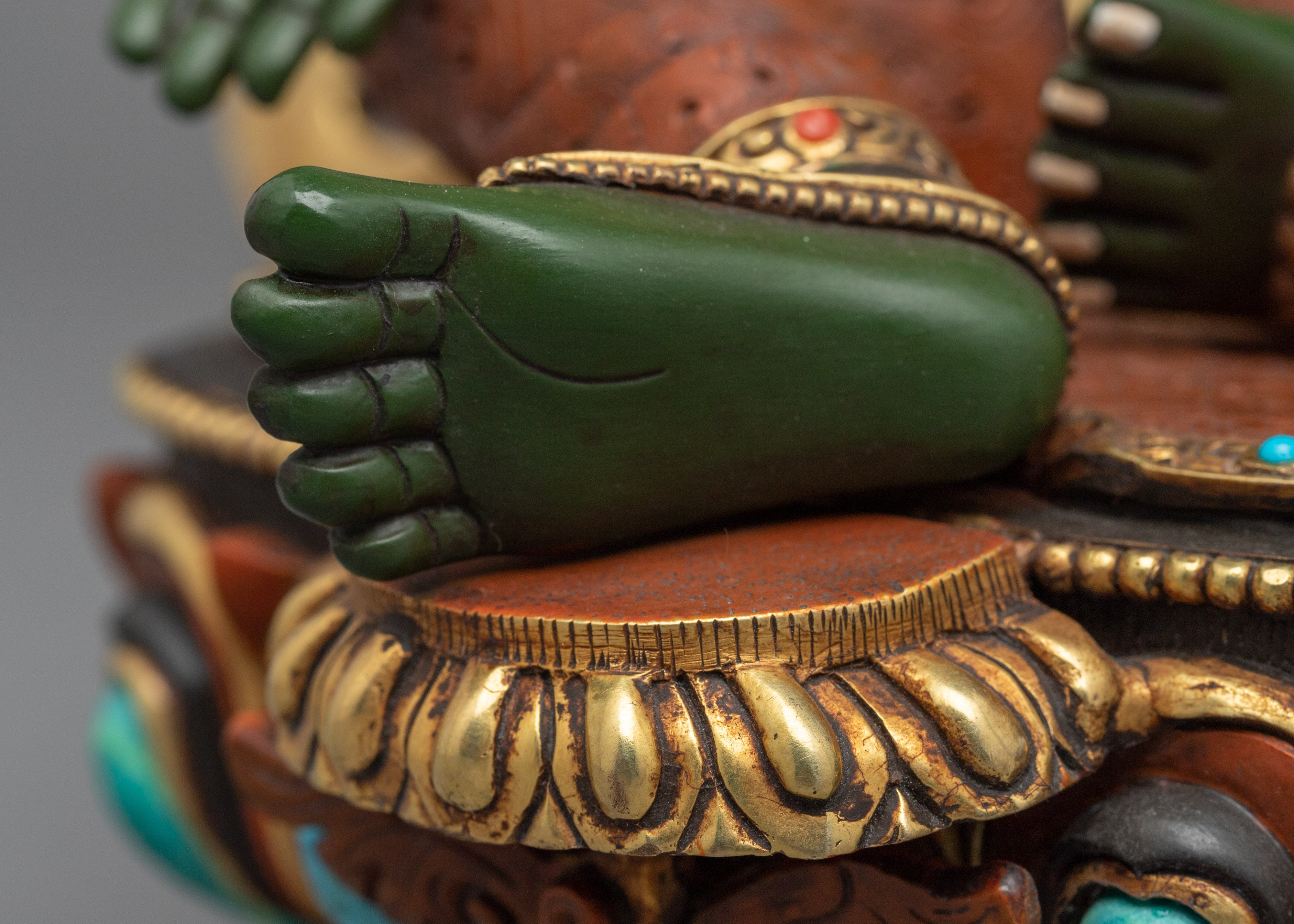 Wise Green Tara Bodhisattva Statue | Buddhist Female Bodhisattva Statue
