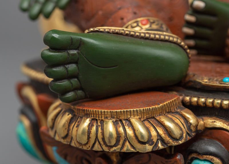 Wise Green Tara Bodhisattva Statue | Buddhist Female Bodhisattva Statue