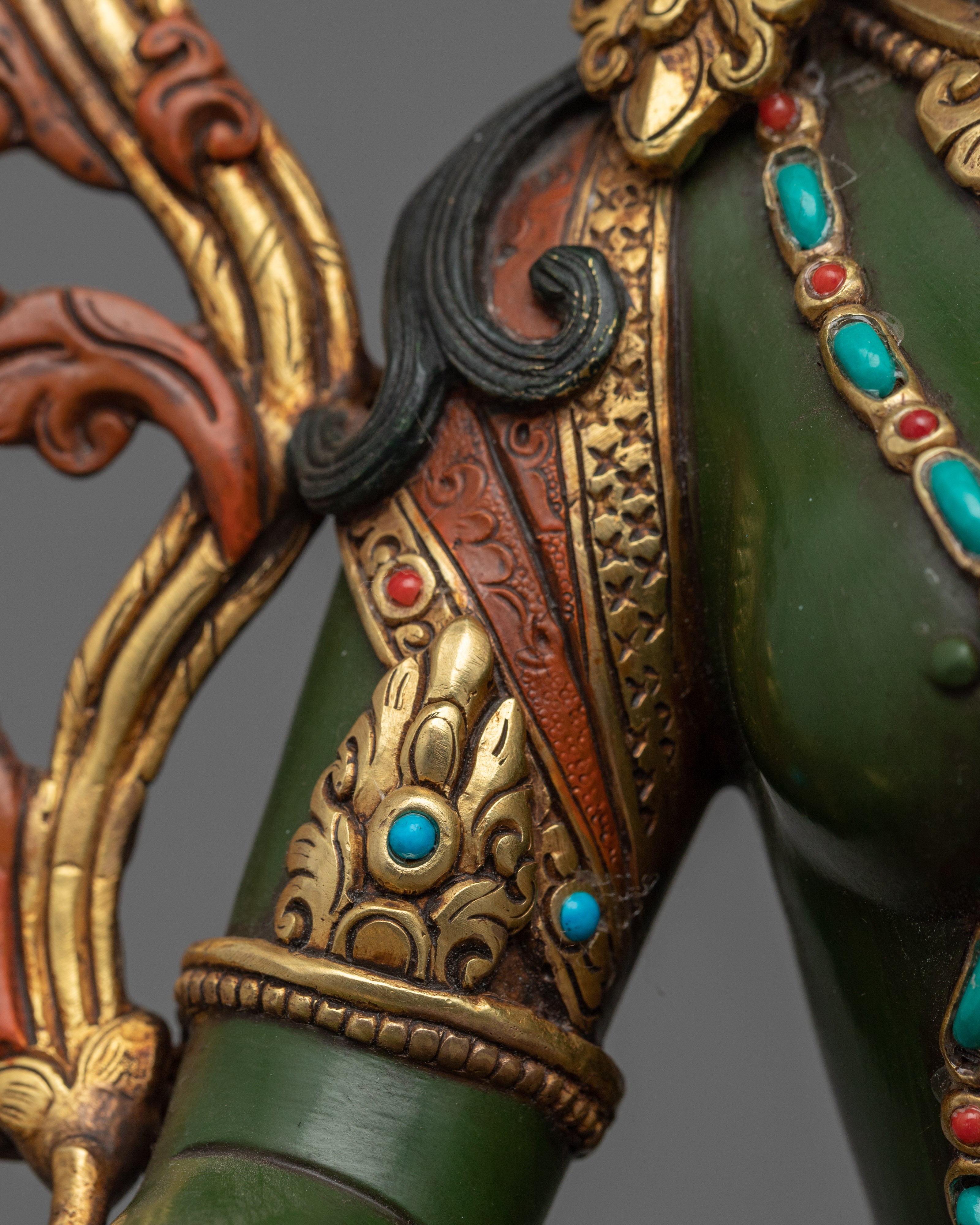 Wise Green Tara Bodhisattva Statue | Buddhist Female Bodhisattva Statue