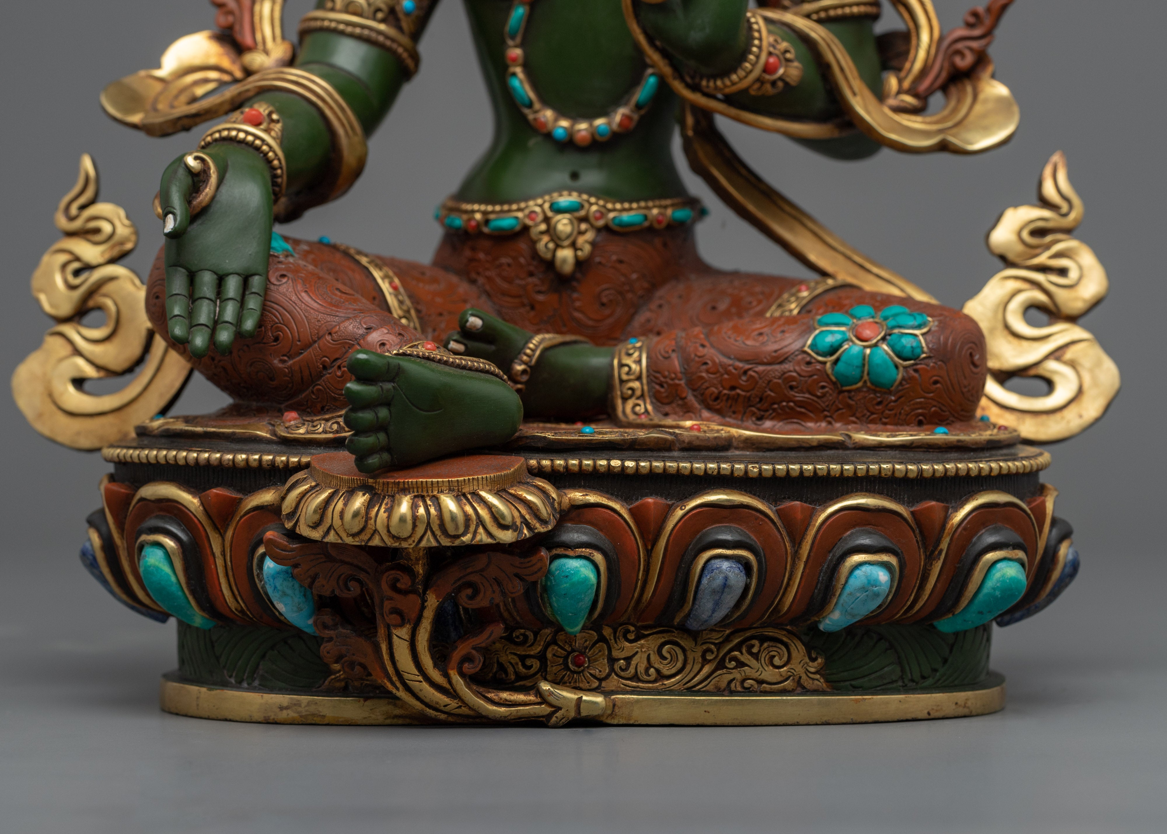 Wise Green Tara Bodhisattva Statue | Buddhist Female Bodhisattva Statue