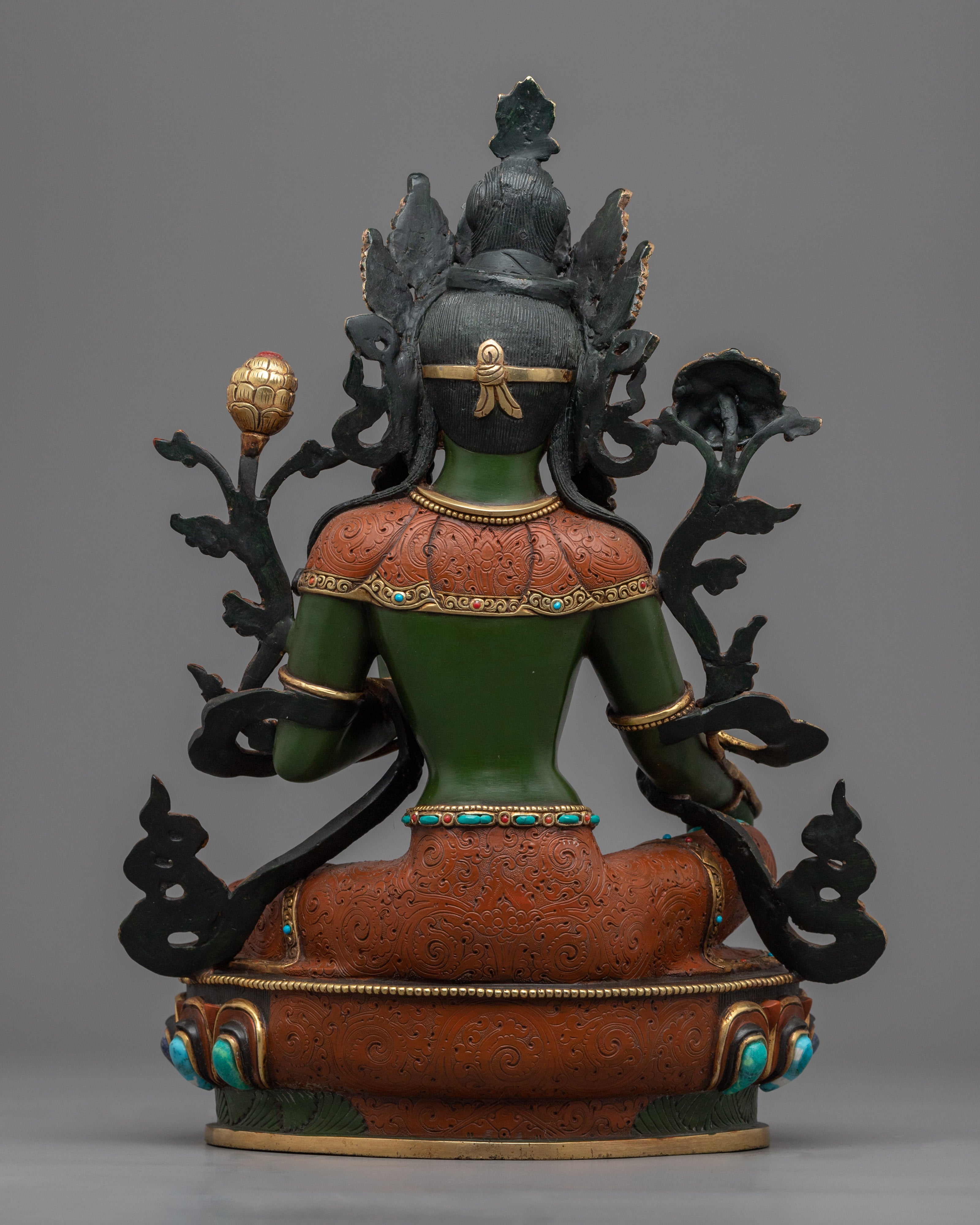Wise Green Tara Bodhisattva Statue | Buddhist Female Bodhisattva Statue