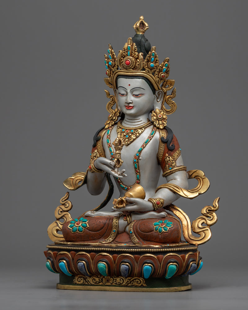Bodhisattva Vajrasattva Statue for Meditation | Gold-Plated Himalayan Art