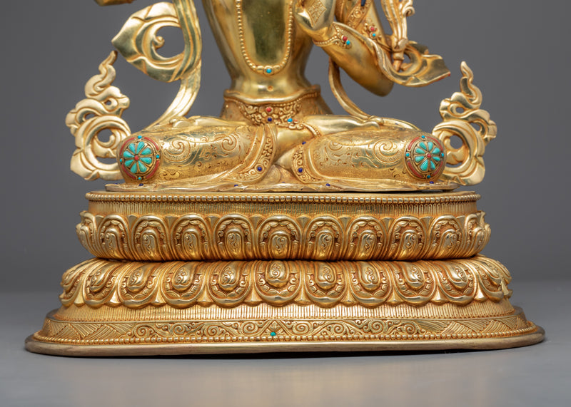 Manjushri Bodhisattva of Wisdom Statue |  Fiery Sword Wielding Bodhisattva Art