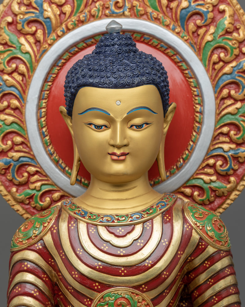 Shakyamuni Buddha Sculpture | Traditional Hand-Carved Historical Buddha Statue