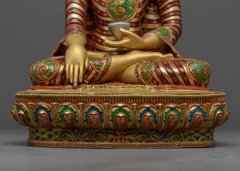 Shakyamuni Buddha Sculpture | Traditional Hand-Carved Historical Buddha Statue