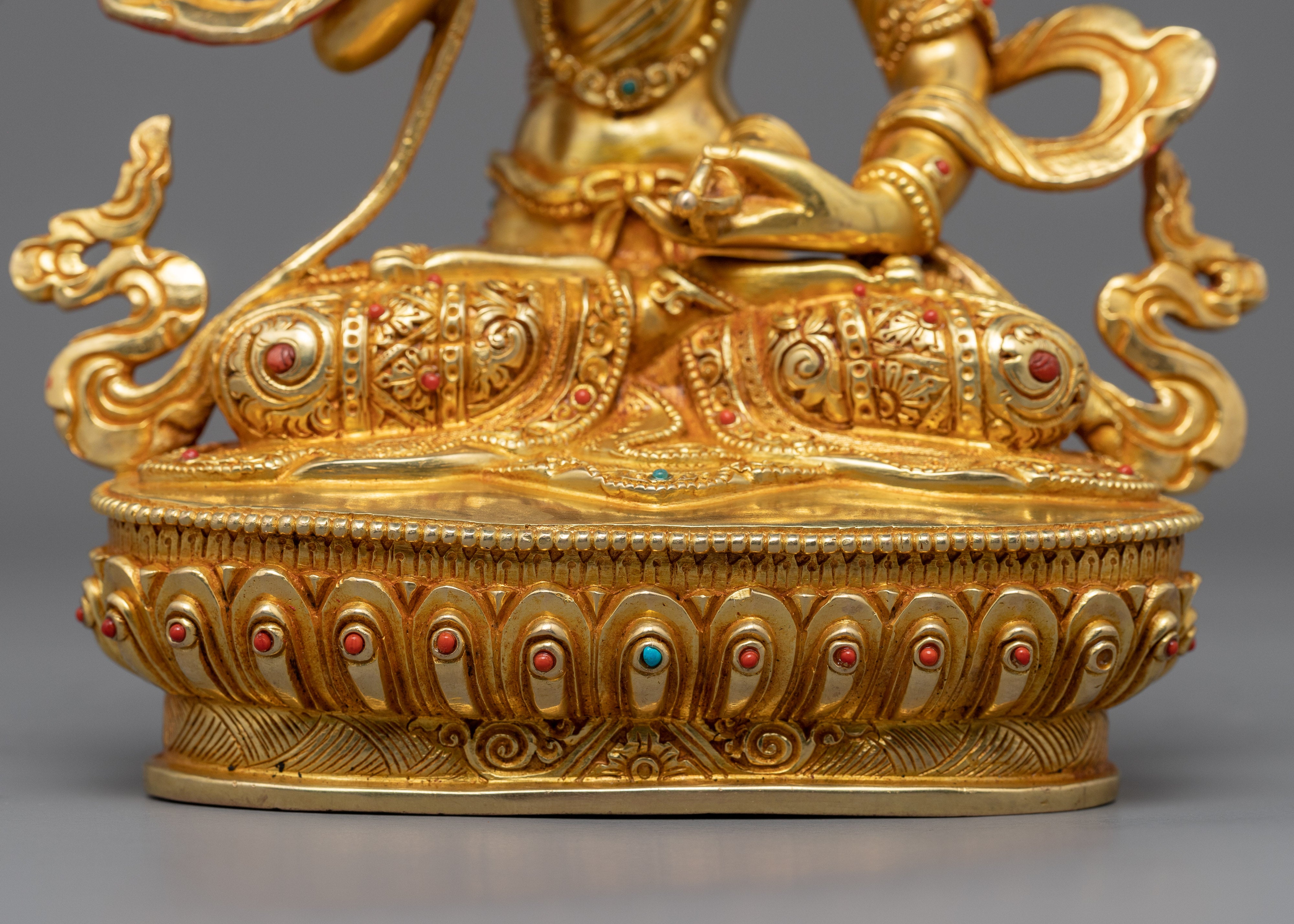 Gold Gilded Bodhisattva Vajrasattva Statue |  Traditional Handcrafted Buddhist Art