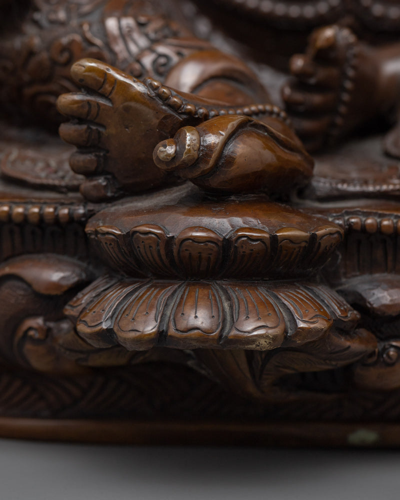 Oxidized Coppper Dzambhala Statue | Buddhist Wealth Deity Statue