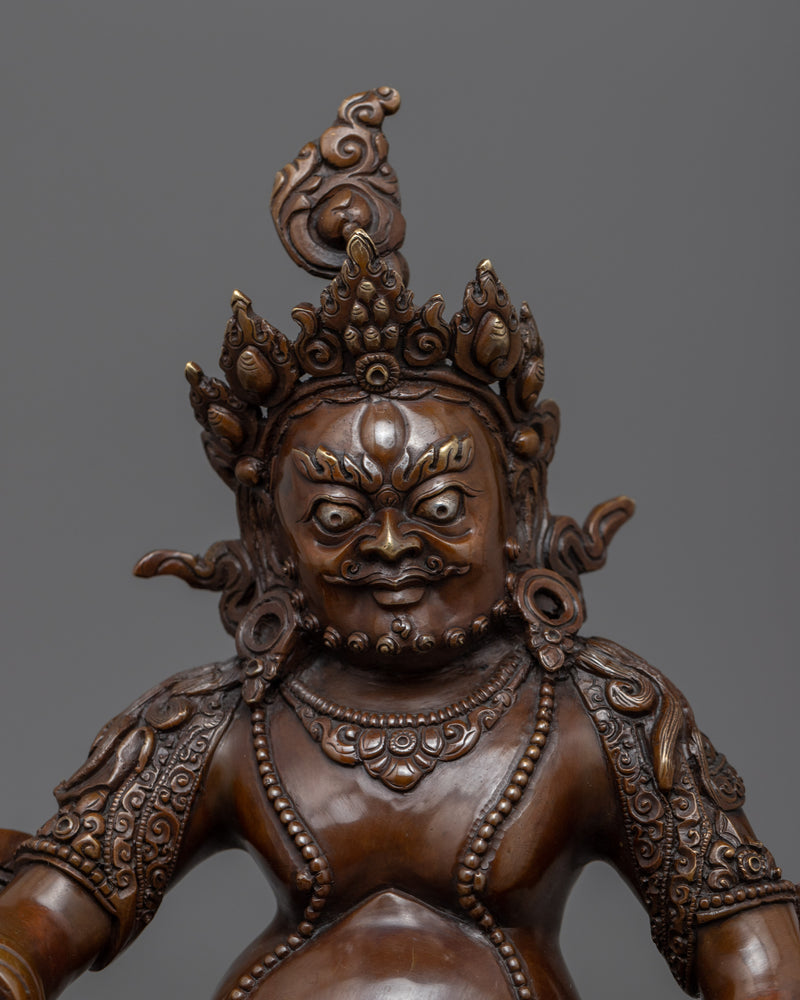 Oxidized Coppper Dzambhala Statue | Buddhist Wealth Deity Statue