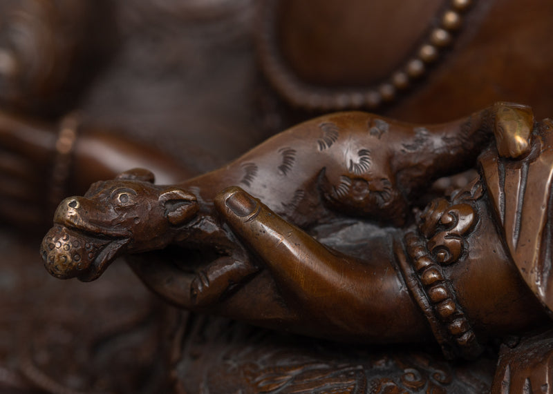 Oxidized Coppper Dzambhala Statue | Buddhist Wealth Deity Statue