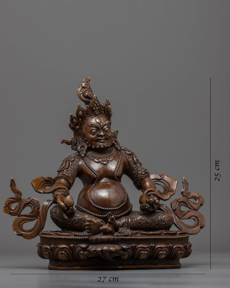 Oxidized Coppper Dzambhala Statue | Buddhist Wealth Deity Statue